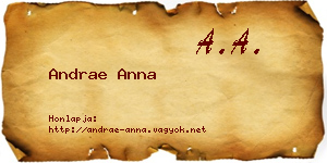 Andrae Anna névjegykártya