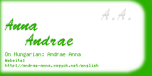 anna andrae business card